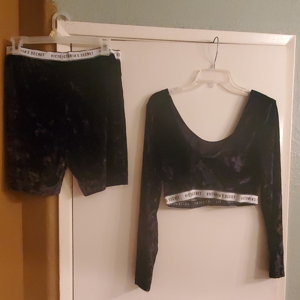 2pcs velvet biker short set